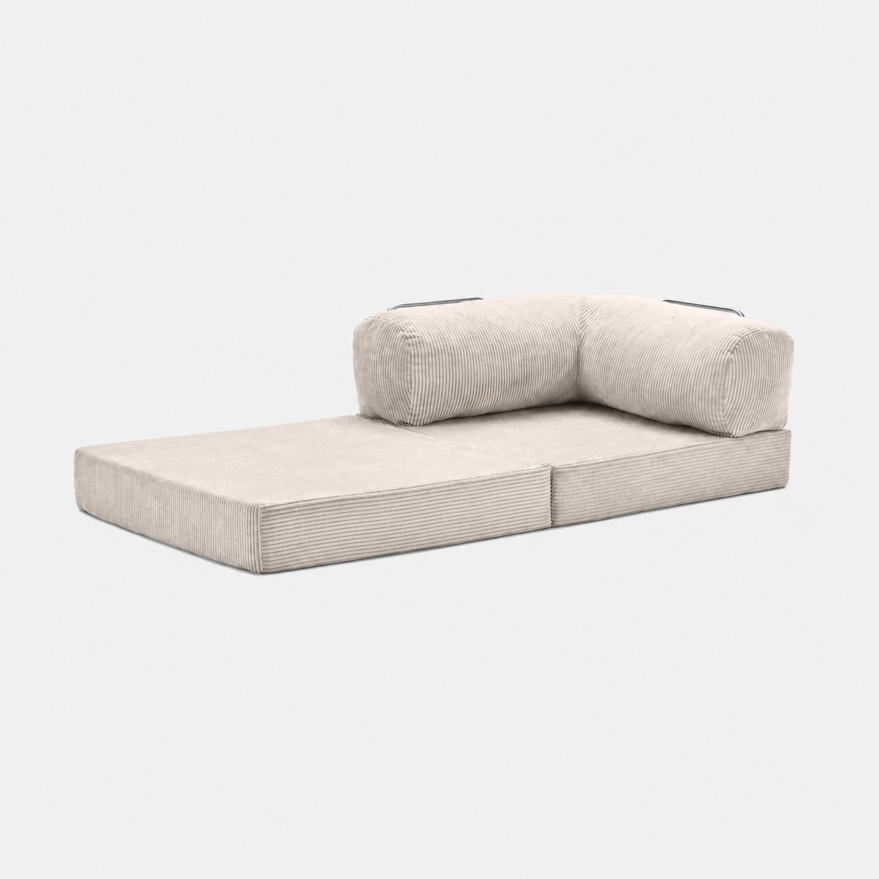 Fauteuil modulable velours côtelé 100X100 blanc givre