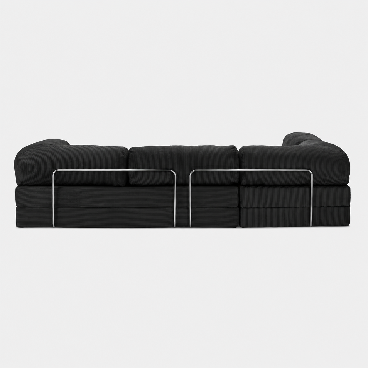 Canapé modulable velours côtelé 300X100 noir