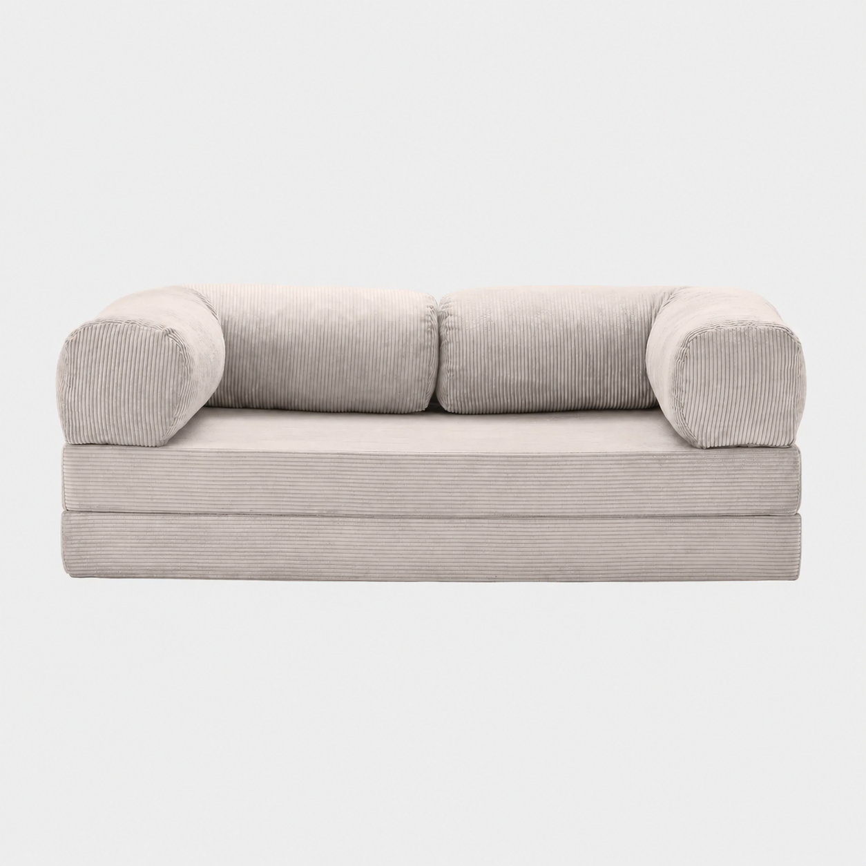 Canapé modulable velours côtelé 200X100 blanc givre