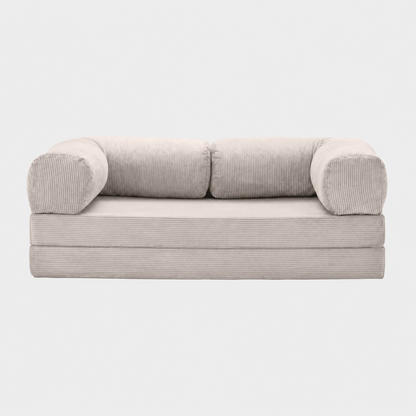 Canapé modulable velours côtelé 200X100 blanc givre