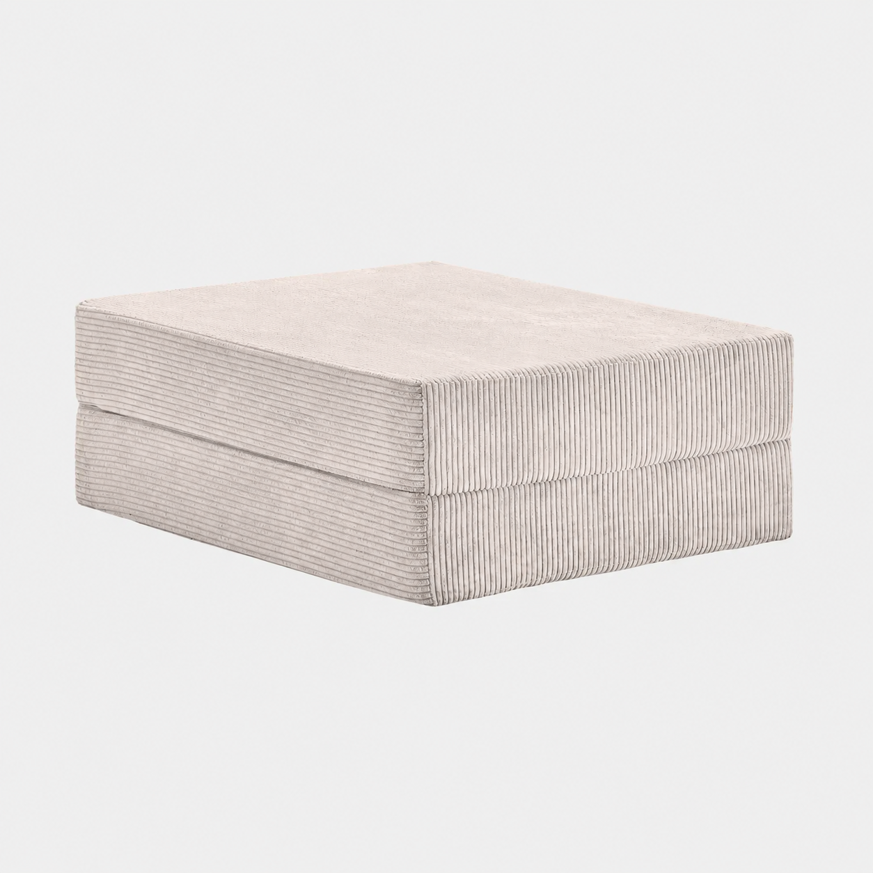 Module canapé velours côtelé 100X100 blanc givre