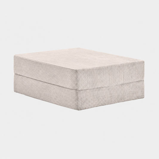 Module canapé velours côtelé 100X100 blanc givre