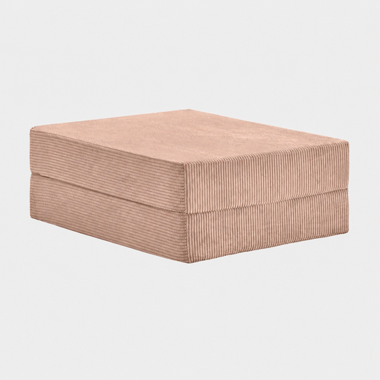 Module canapé velours côtelé 100X100 rose poudré