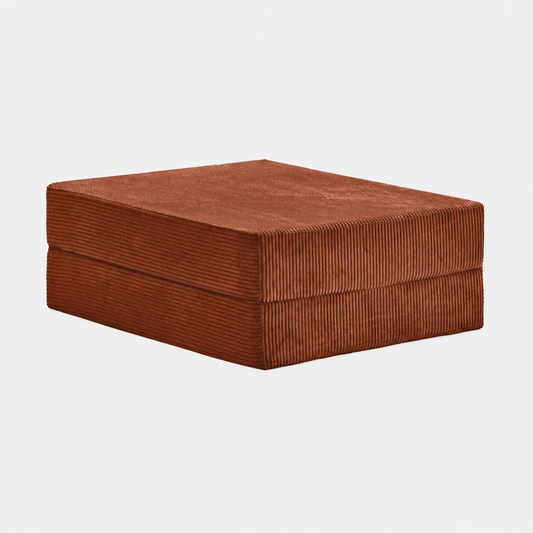 Module canapé velours côtelé 100X100 rouge brique