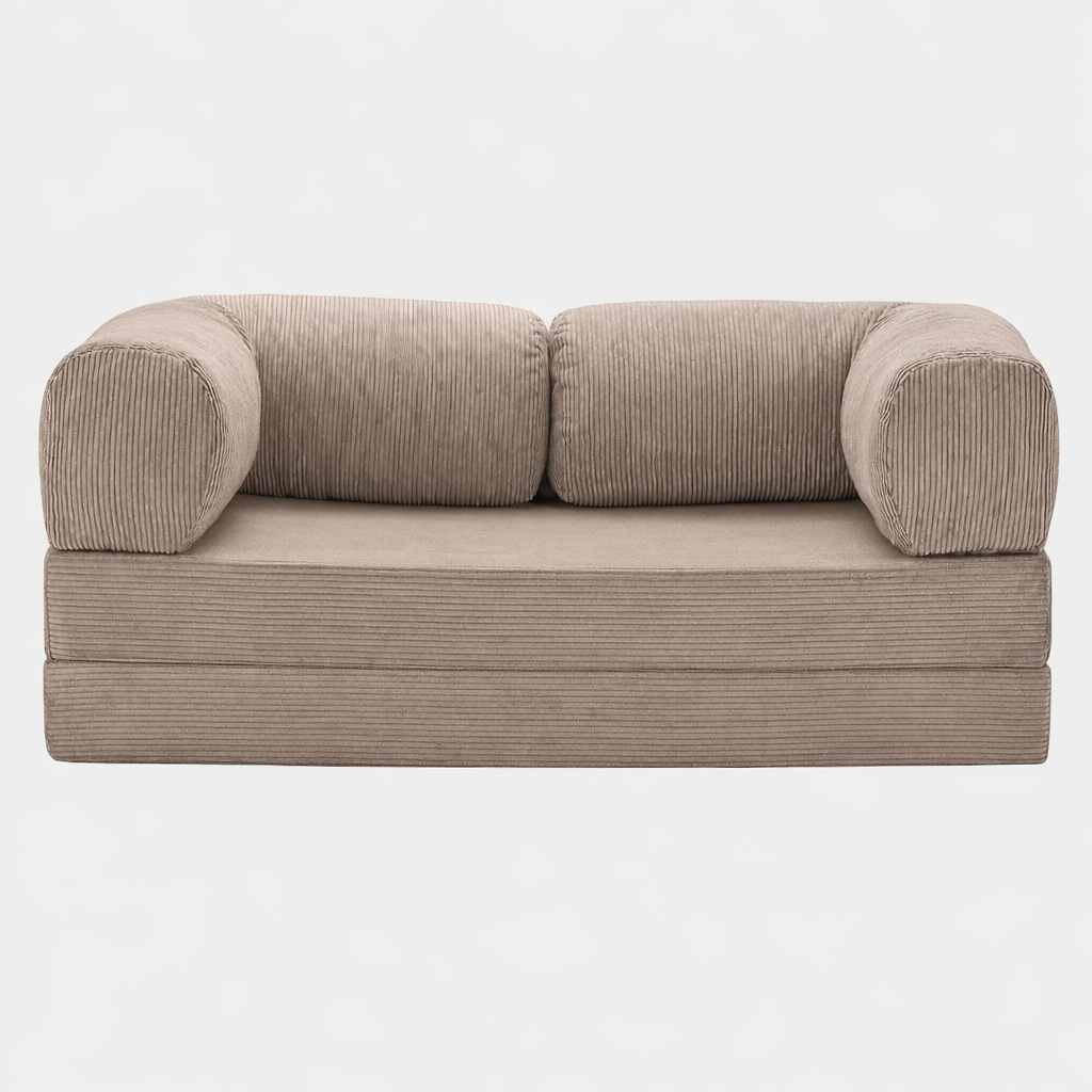 Canapé modulable velours côtelé 200X100 beige sable