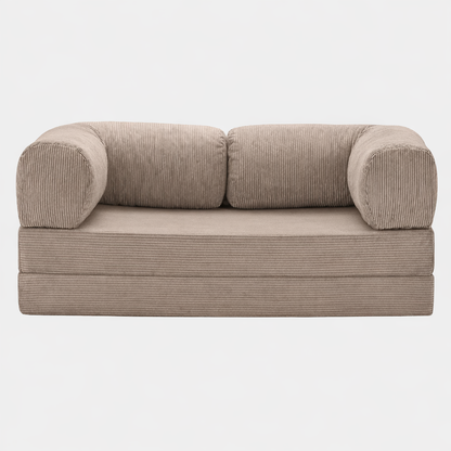 Canapé modulable velours côtelé 200X100 beige sable