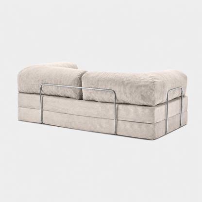 Canapé modulable velours côtelé 200X100 blanc givre