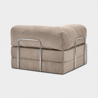 Fauteuil modulable velours côtelé 100X100 beige sable