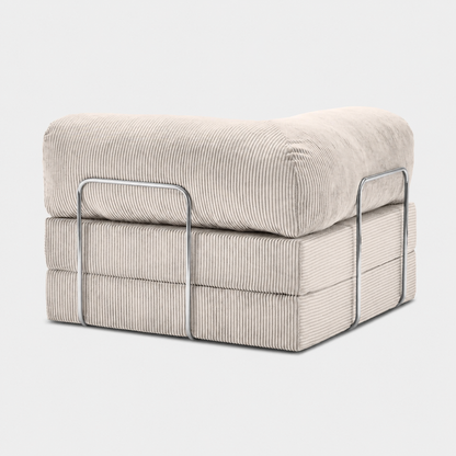 Fauteuil modulable velours côtelé 100X100 blanc givre