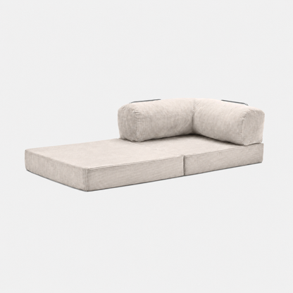 Fauteuil modulable velours côtelé 100X100 blanc givre