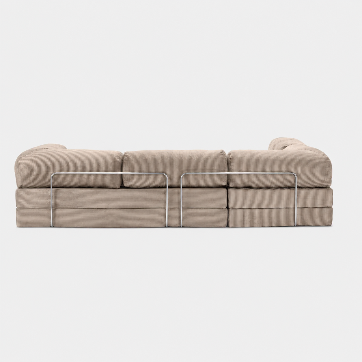Canapé modulable velours côtelé 300X100 beige sable