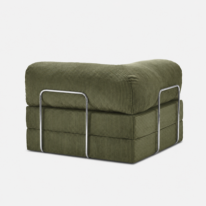 Fauteuil modulable velours côtelé 100X100 vert olive