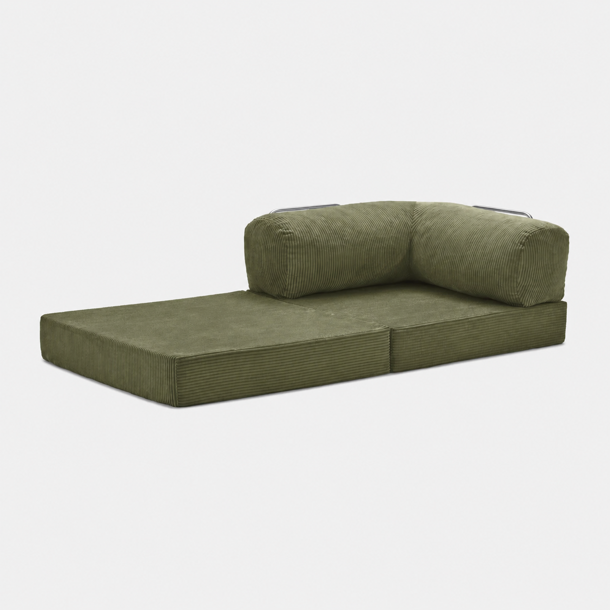 Fauteuil modulable velours côtelé 100X100 vert olive