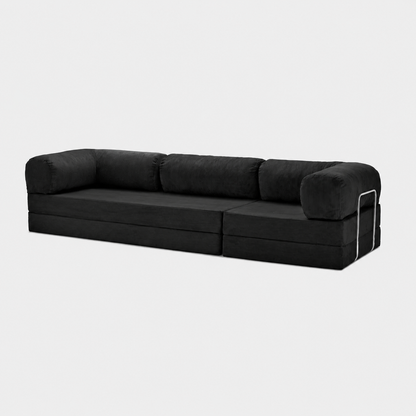 Canapé modulable velours côtelé 300X100 noir