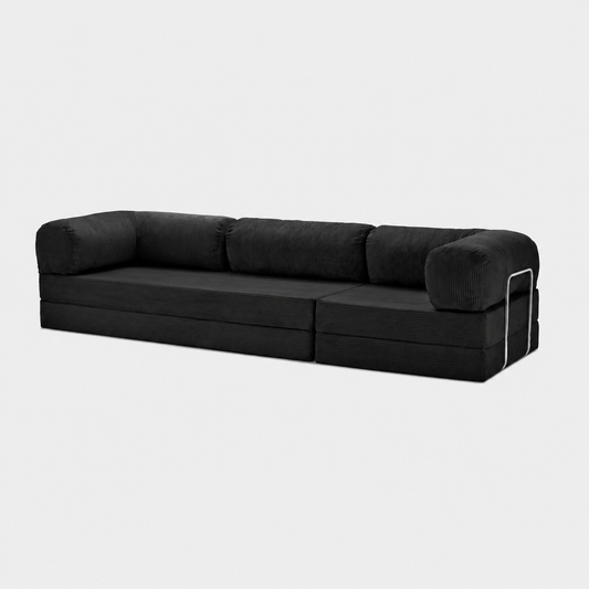 Canapé modulable velours côtelé 300X100 noir