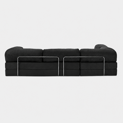 Canapé modulable velours côtelé 300X100 noir