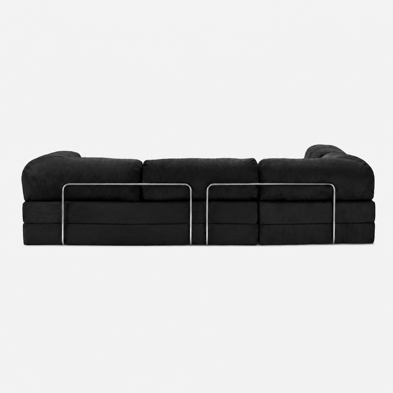 Canapé d'angle modulable velours côtelé 300X200 noir