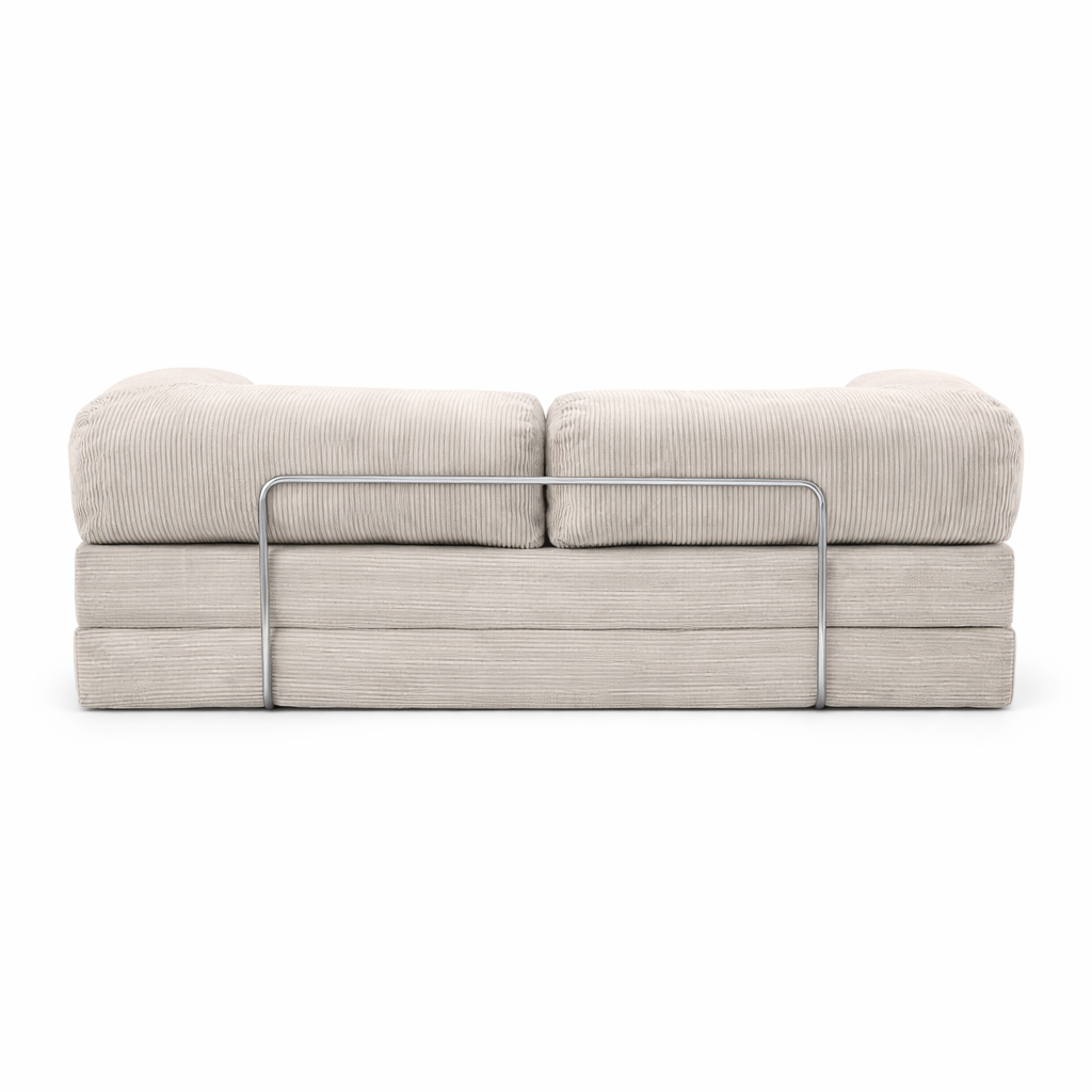 Canapé modulable velours côtelé 200X100 blanc givre