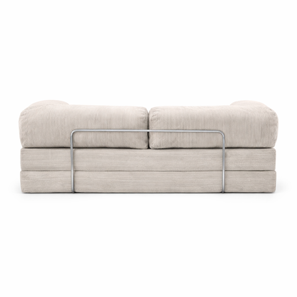 Canapé modulable velours côtelé 200X100 blanc givre