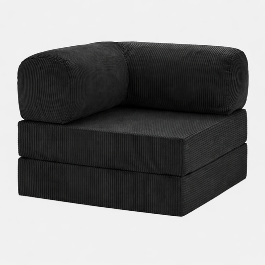 Fauteuil modulable velours côtelé 100X100 noir