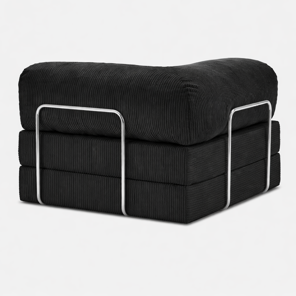 Fauteuil modulable velours côtelé 100X100 noir