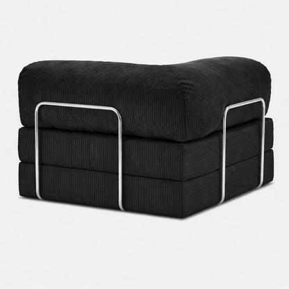 Fauteuil modulable velours côtelé 100X100 noir