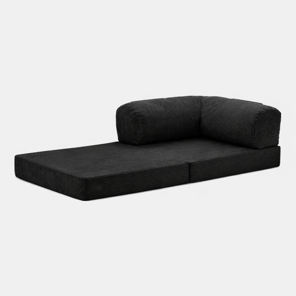 Fauteuil modulable velours côtelé 100X100 noir