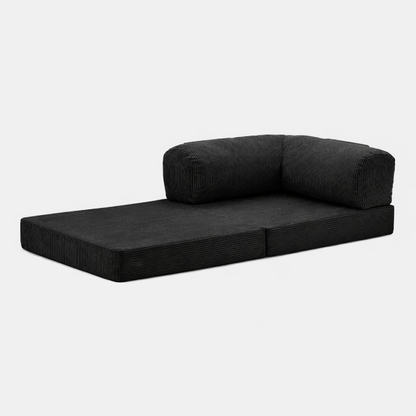 Fauteuil modulable velours côtelé 100X100 noir
