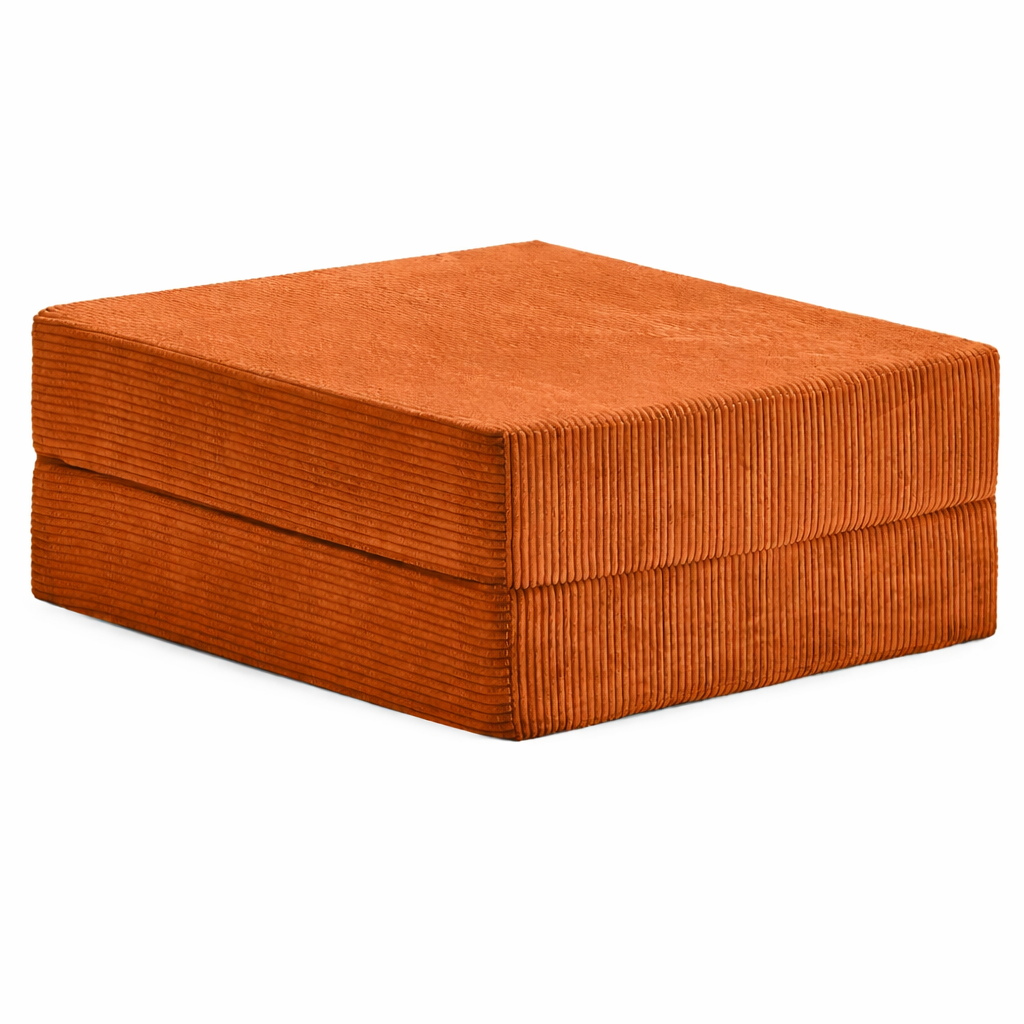 Module canapé velours côtelé 100X100 brun/orangé