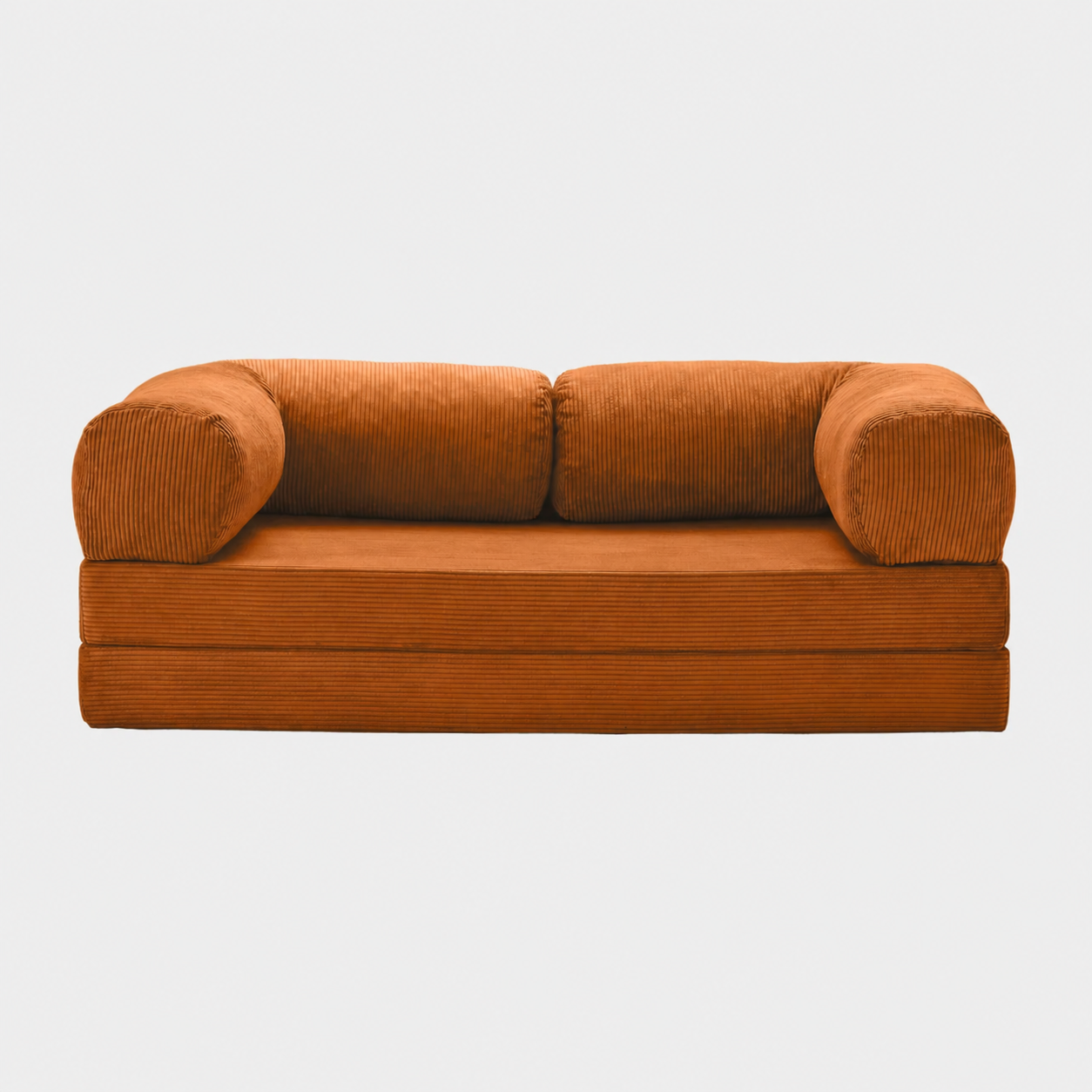 Canapé modulable velours côtelé 200X100 brun/orangé