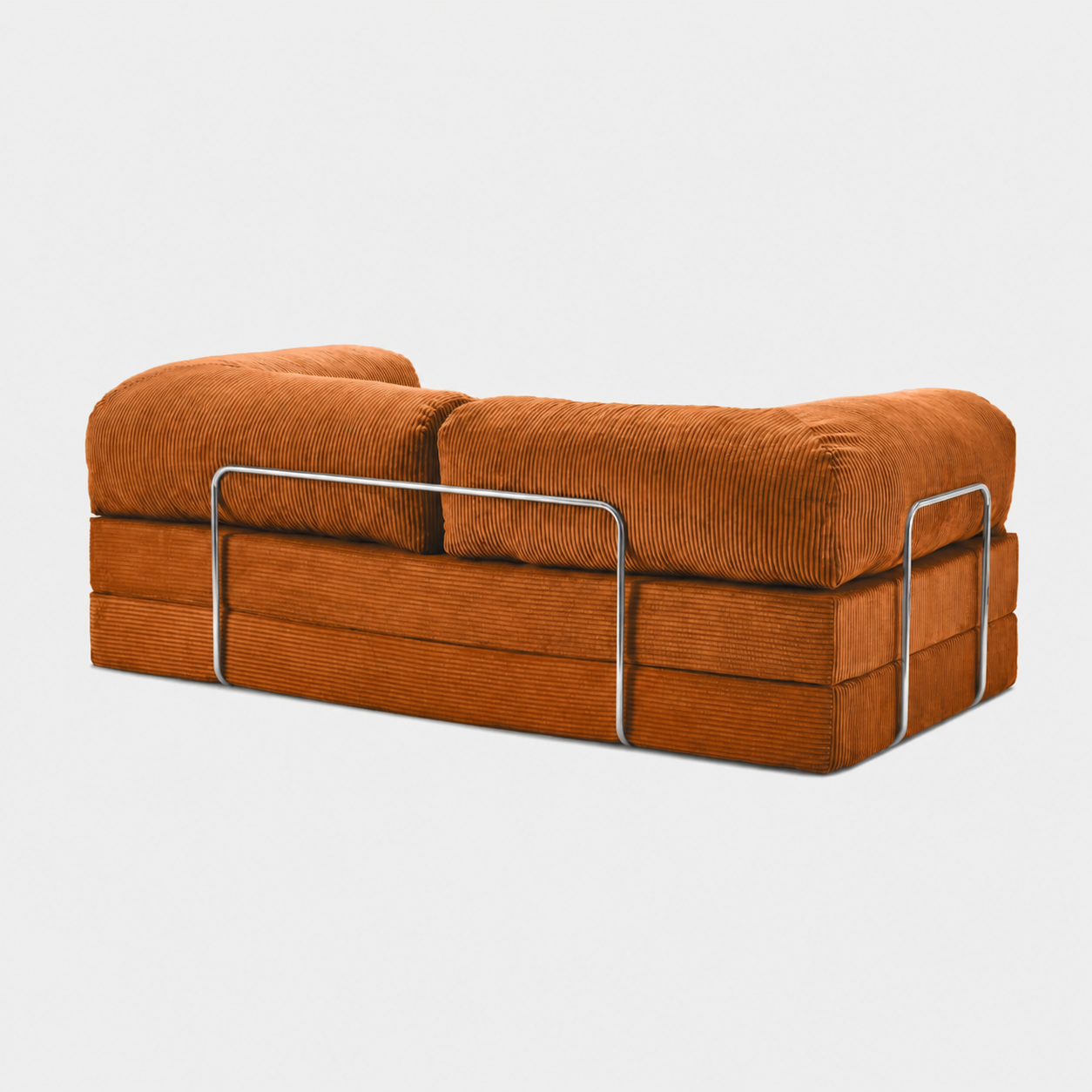 Canapé modulable velours côtelé 200X100 brun/orangé