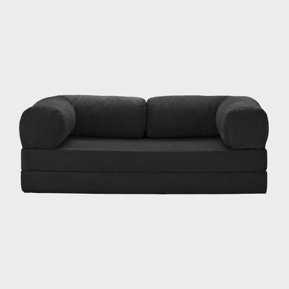 Canapé modulable velours côtelé 200X100 noir