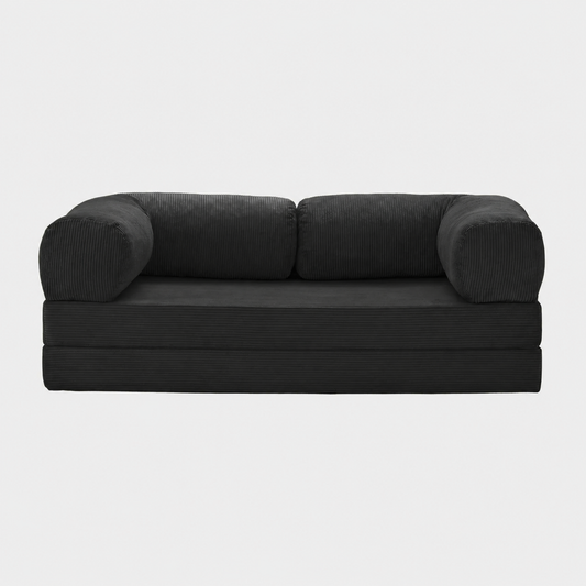Canapé modulable velours côtelé 200X100 noir