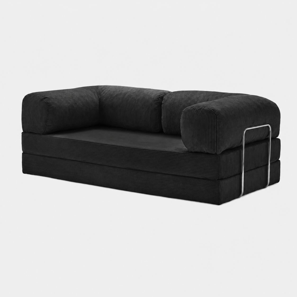 Canapé modulable velours côtelé 200X100 noir
