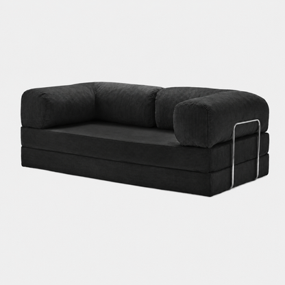 Canapé modulable velours côtelé 200X100 noir