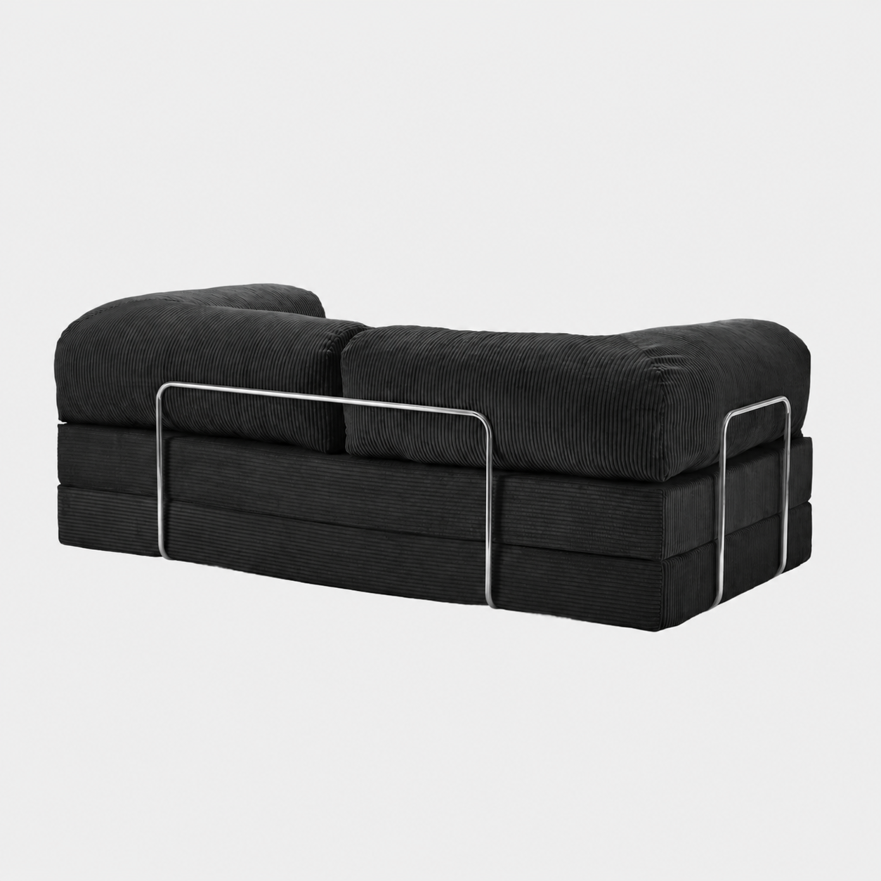 Canapé modulable velours côtelé 200X100 noir