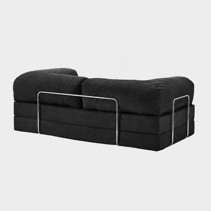 Canapé modulable velours côtelé 200X100 noir