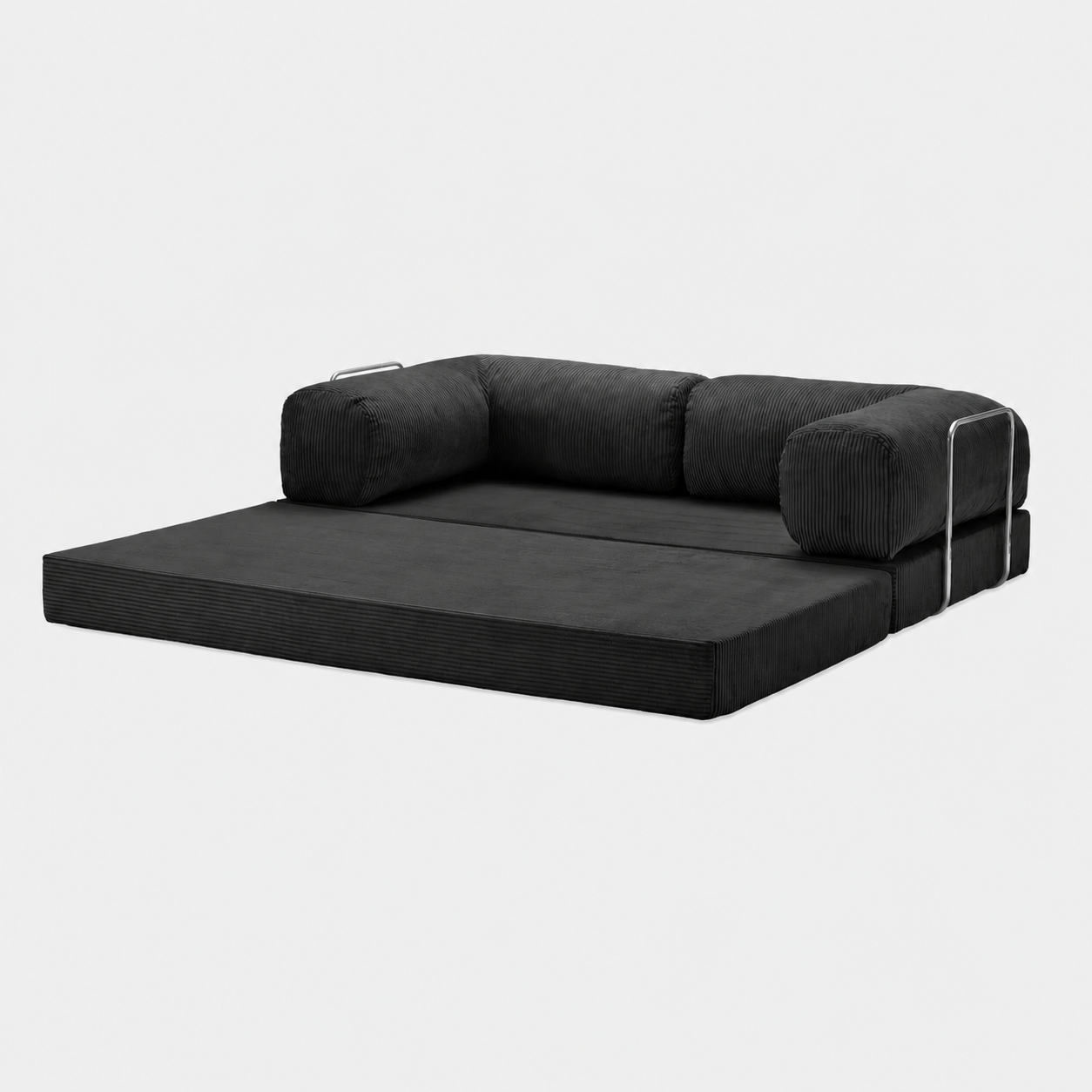 Canapé modulable velours côtelé 200X100 noir