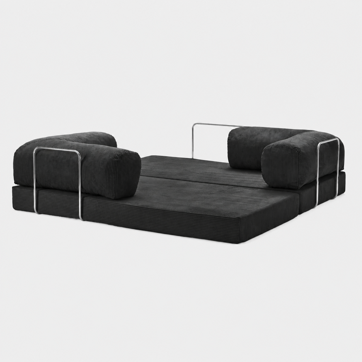 Canapé modulable velours côtelé 200X100 noir