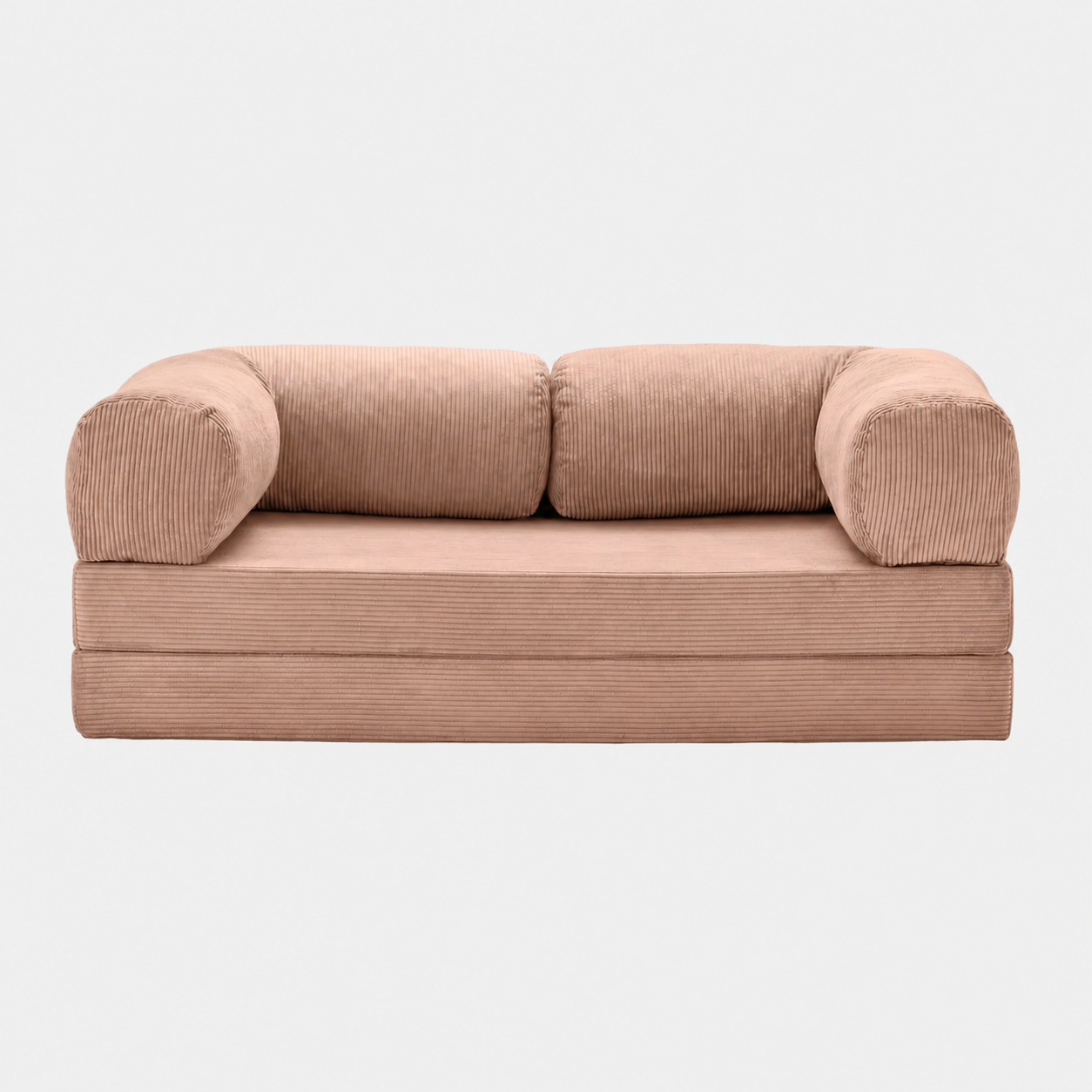 Canapé modulable velours côtelé 200X100 rose poudré