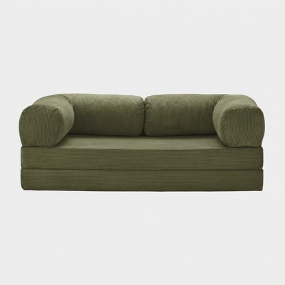 Canapé modulable velours côtelé 200X100 vert olive