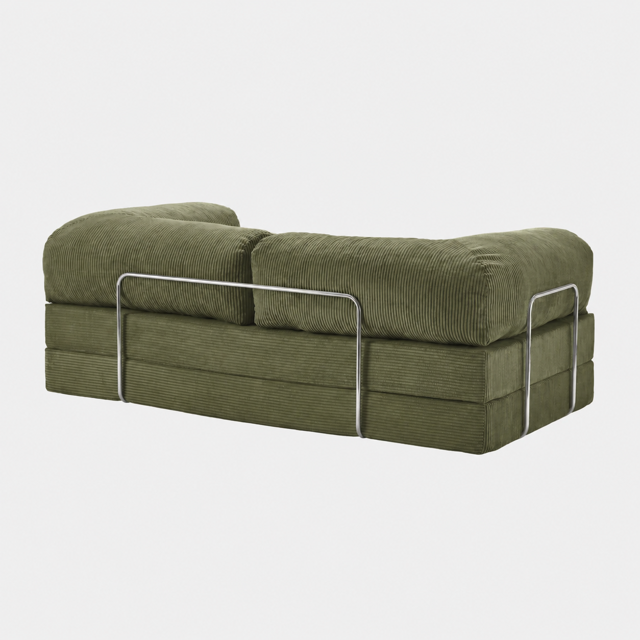 Canapé modulable velours côtelé 200X100 vert olive