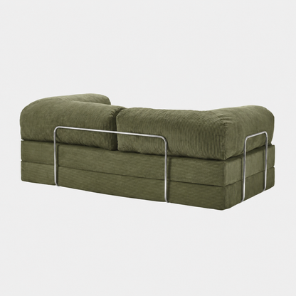 Canapé modulable velours côtelé 200X100 vert olive