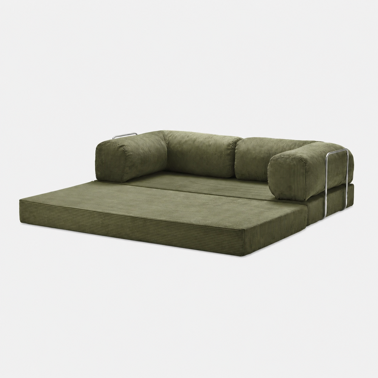 Canapé modulable velours côtelé 200X100 vert olive