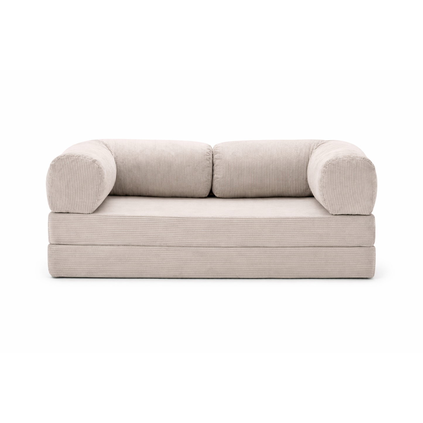 Canapé modulable velours côtelé 200X100 blanc givre